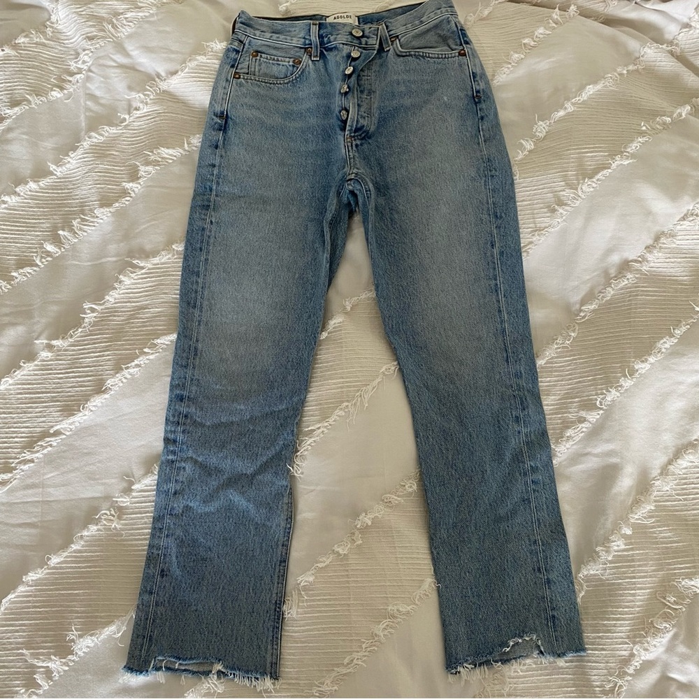 AGOLDE Riley High Rise Straight Cropped Jeans